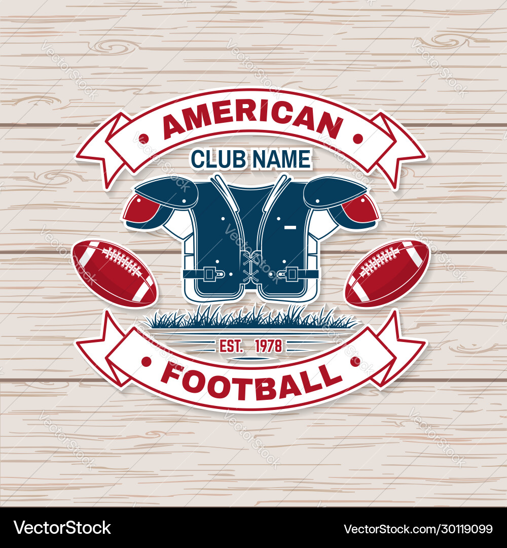 American football or rugby club badge Vector Image