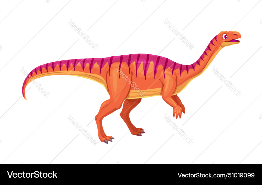 Cartoon lufengosaurus dinosaur character Cartoon lufengosaurus dinosaur character vector image
