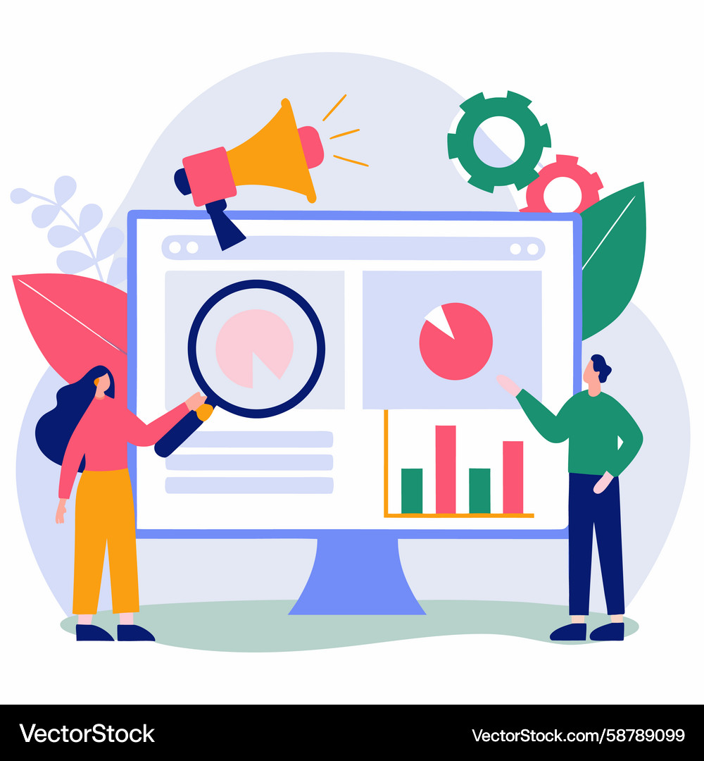 Data analysis computer screen with graphs Data analysis computer screen with graphs Vector Image