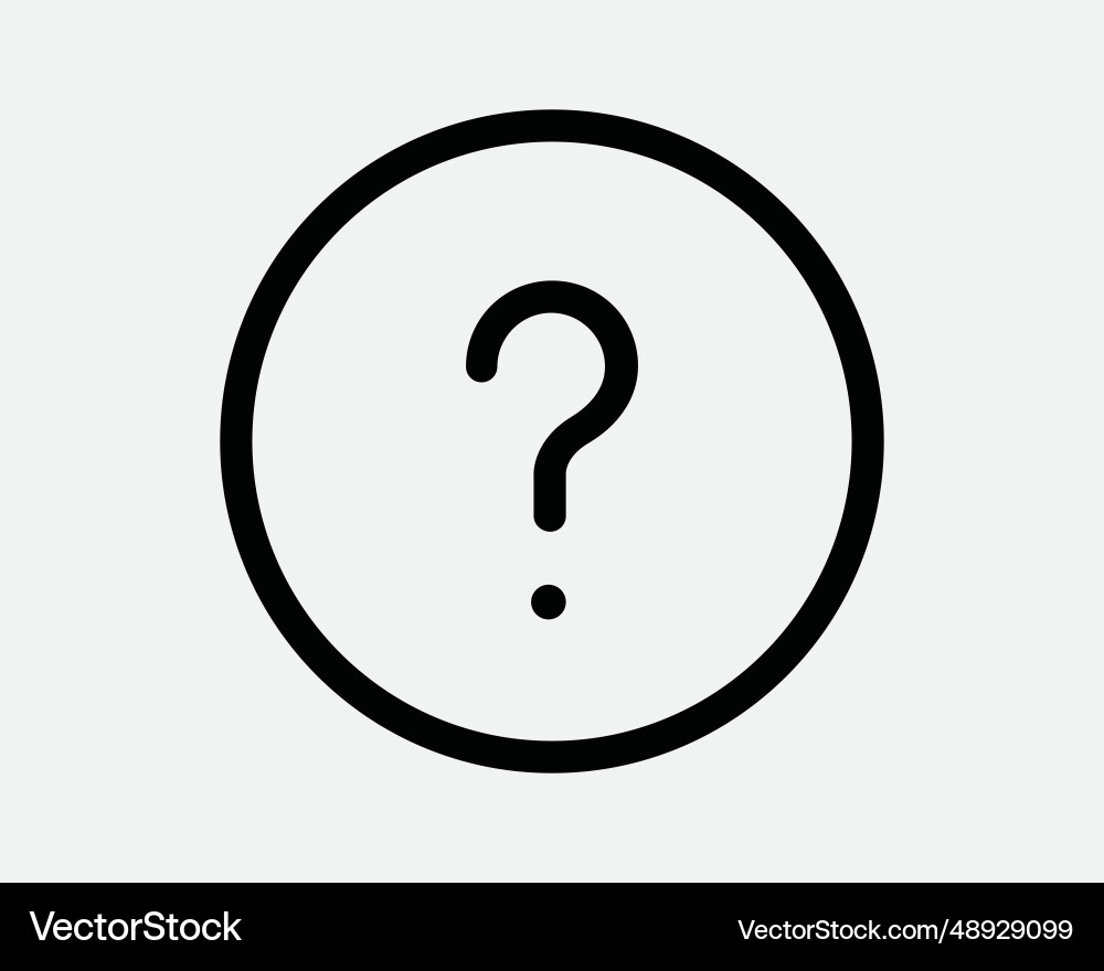 Help round icon question mark info faq line circle Help round icon question mark info faq line circle vector image
