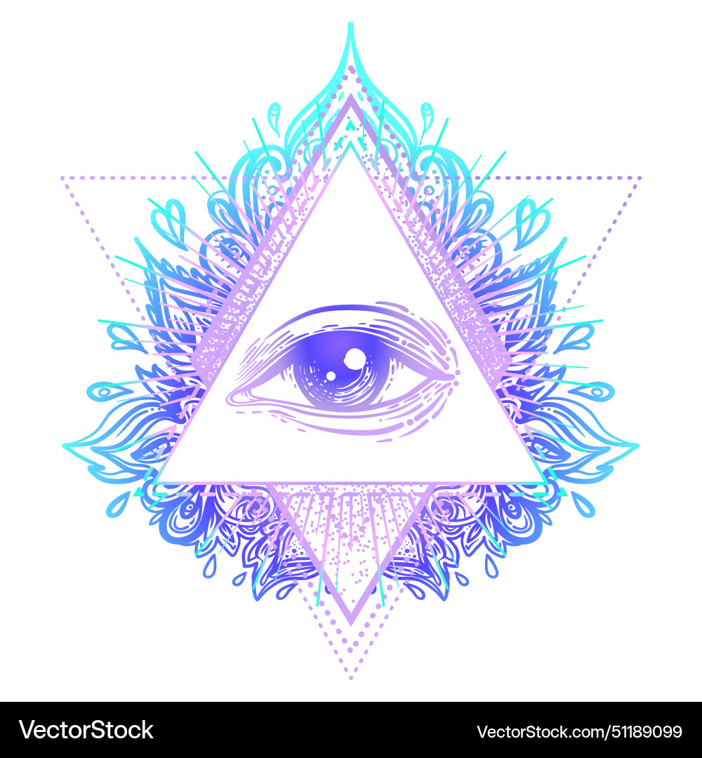 Sacred geometry symbol with all seeing eye over Sacred geometry symbol with all seeing eye over vector image