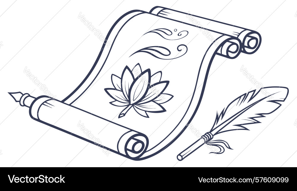 Scroll with maple leaf and elegant design Vector Image