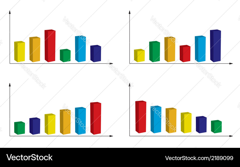 Set of color graphs Vector Image