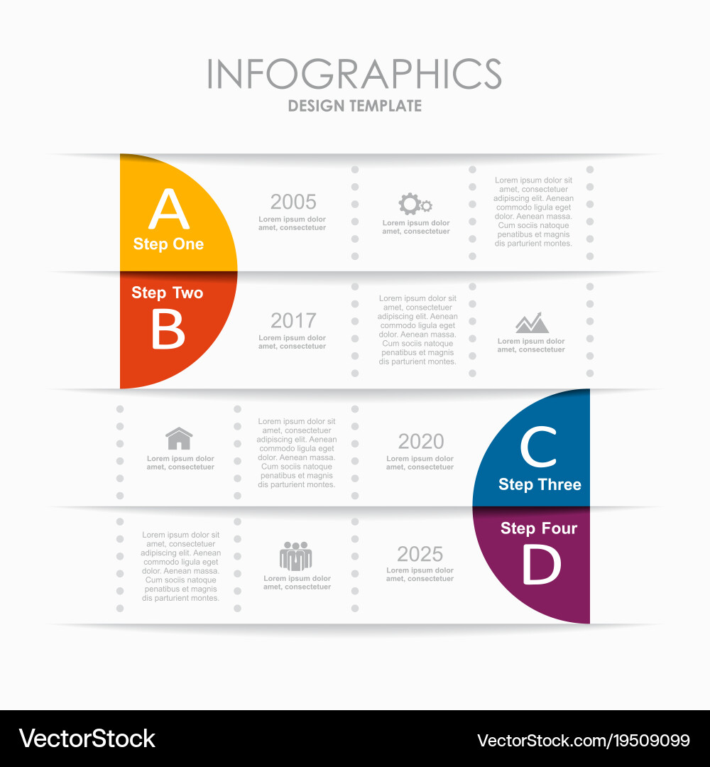 Step Workflow Template vector image