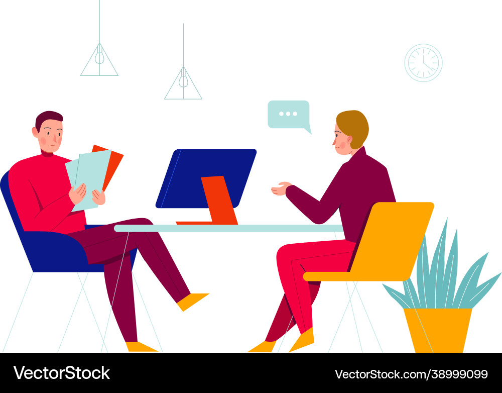 Working with papers composition Working with papers composition vector image