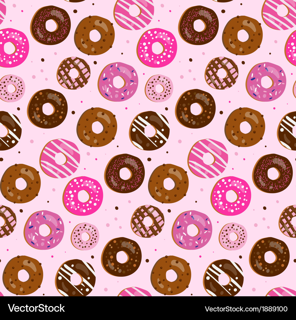 Assorted Donut Pattern vector image