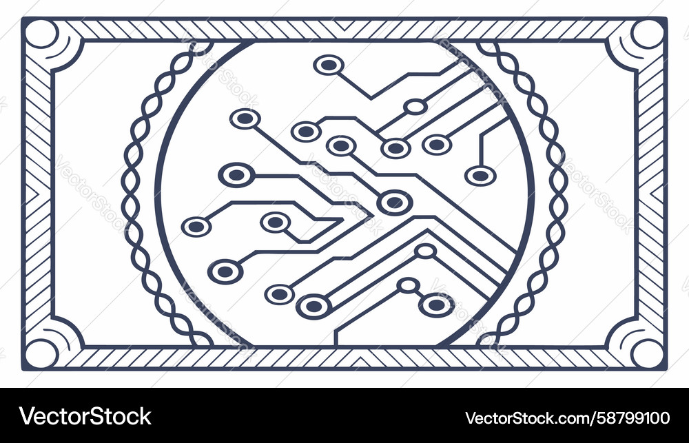 Circuit Board Tech Frame Vector Image