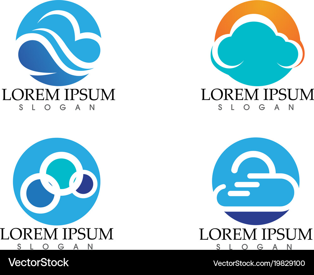 Cloud logo template design icons Royalty Free Vector Image
