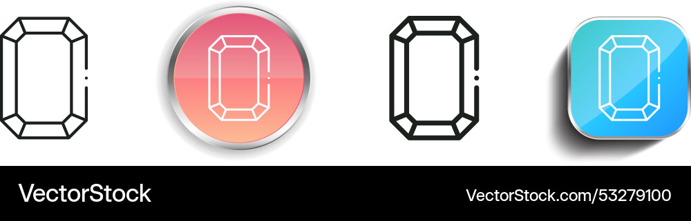 Diamond icon thin linear regular and button style Vector Image