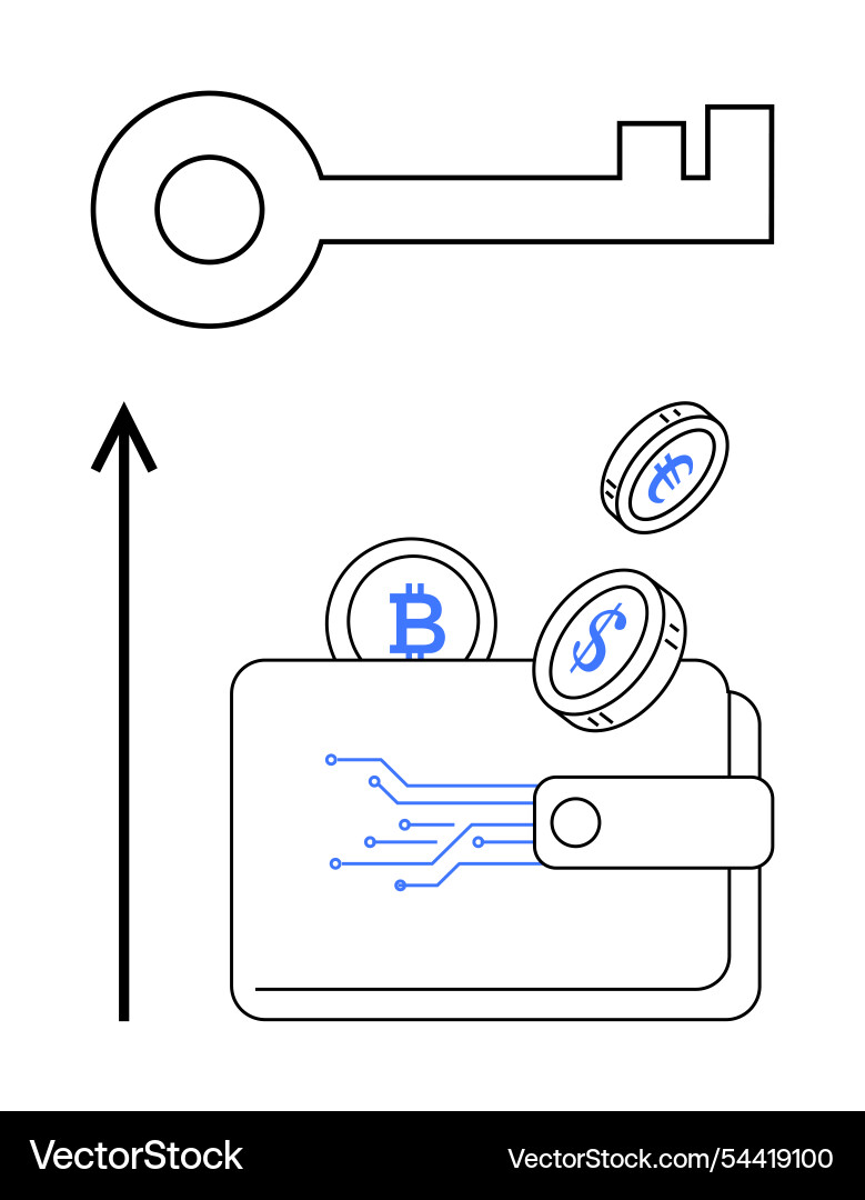 Digital wallet security key concepts Digital wallet security key concepts vector image