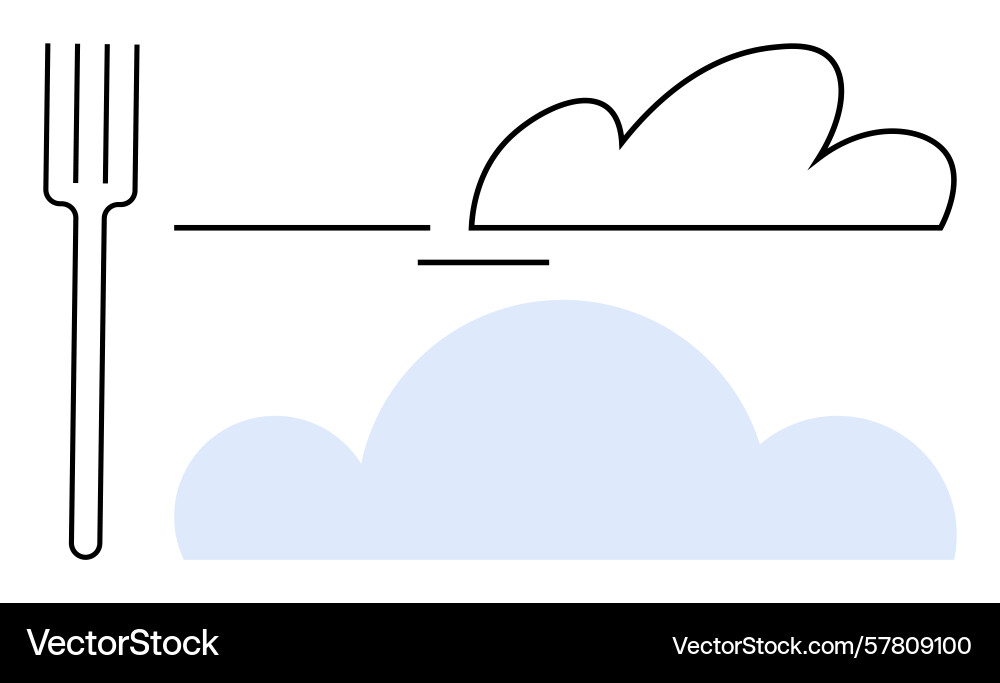 Fork and simplistic cloud design representing Fork and simplistic cloud design representing Vector Image