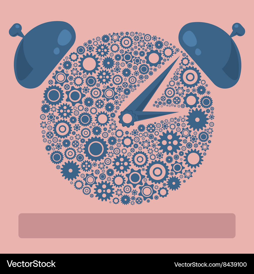 Gears icon form the shape of clock flat design Vector Image