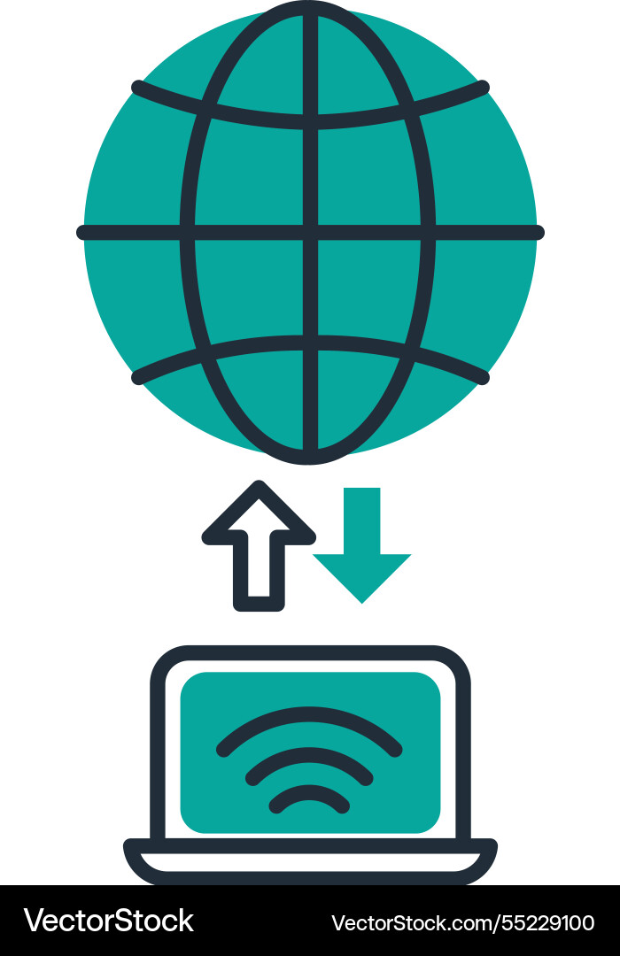 Global data upload and transfer Vector Image