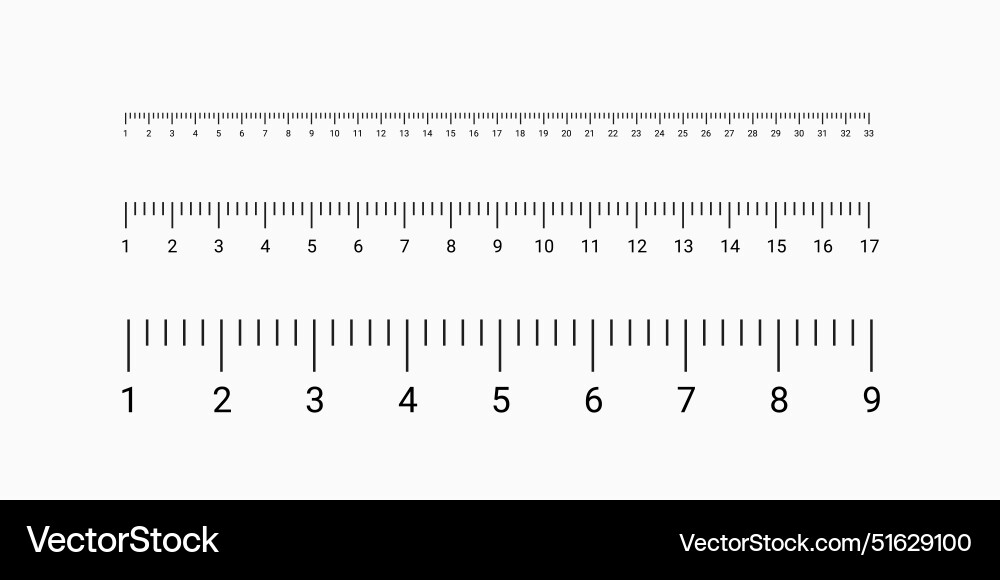 Markup for rulers in different scales Markup for rulers in different scales vector image