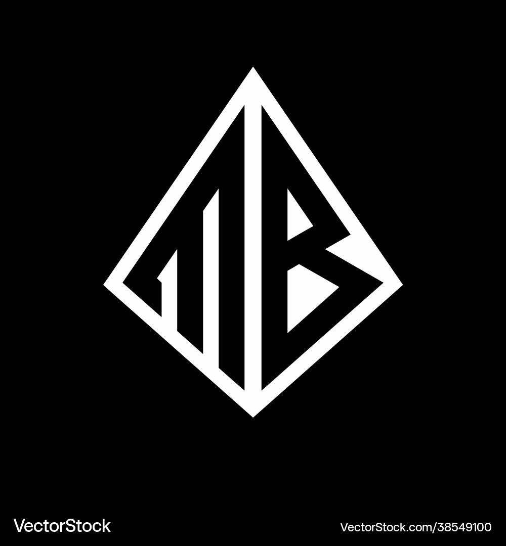 Mb logo letters monogram with prisma shape design Vector Image