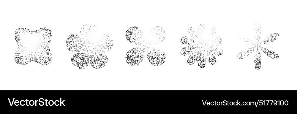 Noise gradient shape set isolated with grain Noise gradient shape set isolated with grain vector image