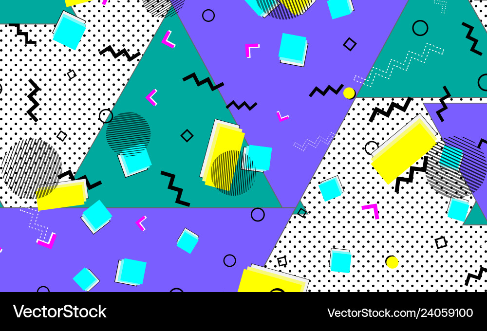 Pop art color background memphis pattern Pop art color background memphis pattern vector image