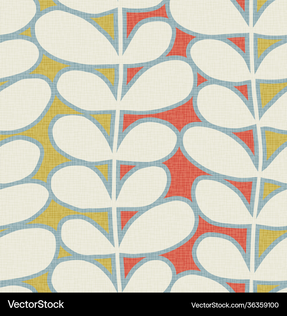 Retro Scandinavian Leaf Pattern Vector Image