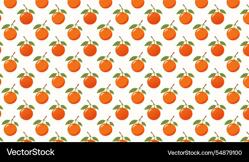 Seamless pattern with tangerines on a white Seamless pattern with tangerines on a white vector image