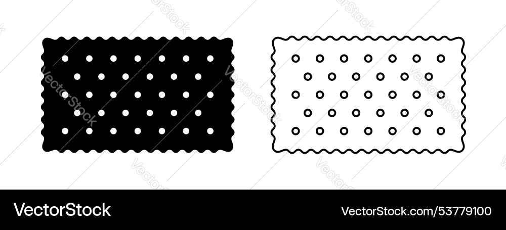 Set of whole rectangular cracker icons sweet Set of whole rectangular cracker icons sweet vector image
