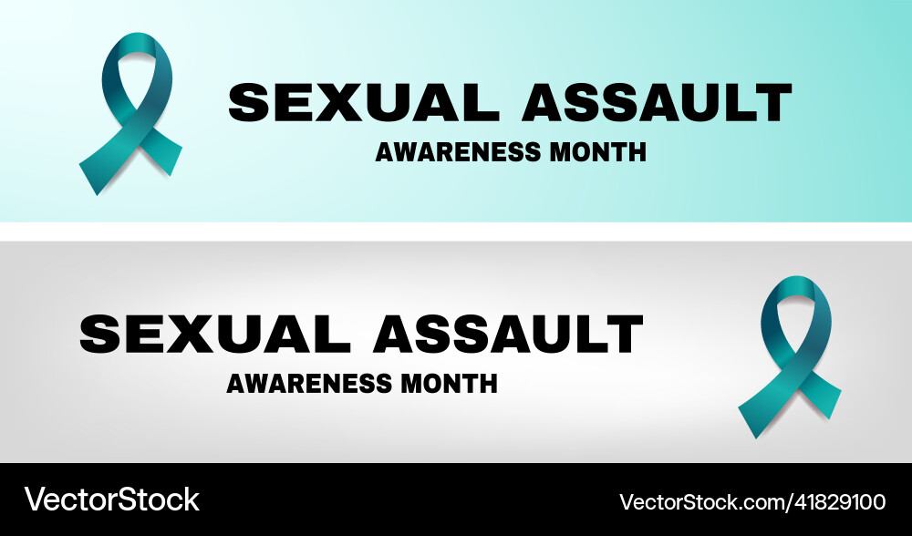 Sexual assault awareness month concept banner Vector Image