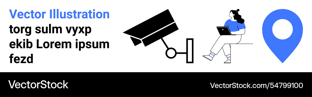 Surveillance camera placeholder text location Vector Image