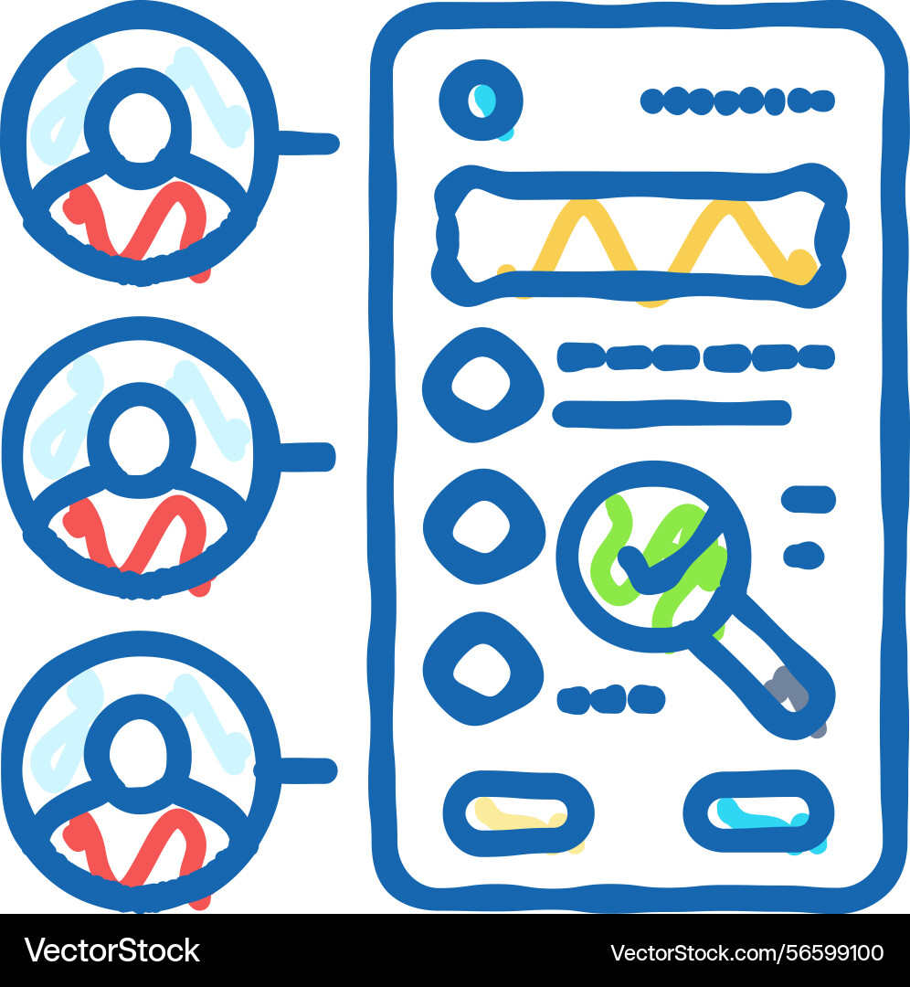 User testing ux ui design icon doodle vector image