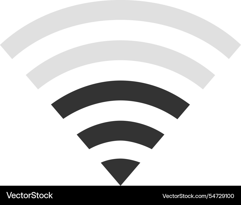 Wireless network icon featuring a partially grayed Wireless network icon featuring a partially grayed vector image
