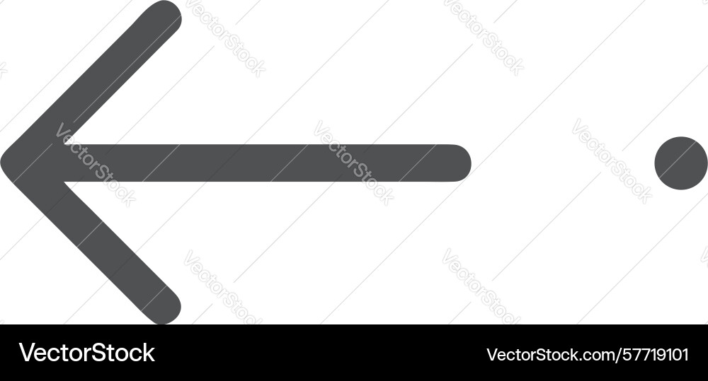 Basic left arrow icon for navigation and previous vector image