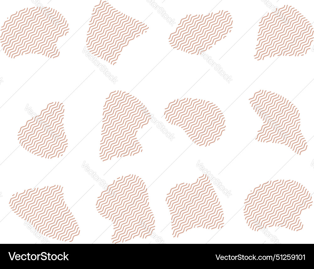 Blobs fluid shapes with zig zag lins set Vector Image