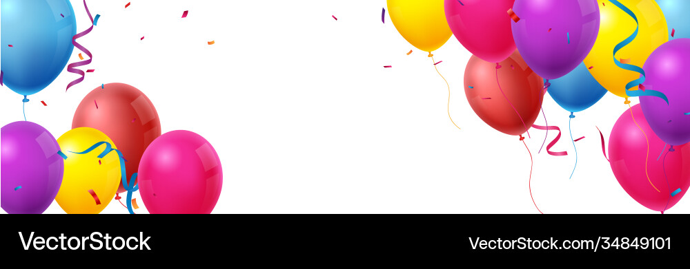 Bunte Geburtstagsfeier Banner mit Ballons Bunte Geburtstagsfeier Banner mit Ballons vektorbild