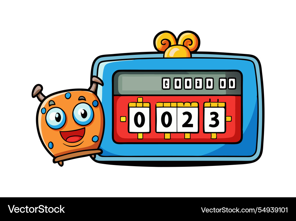 Creative countdown clock with cheerful details Creative countdown clock with cheerful details Vector Image