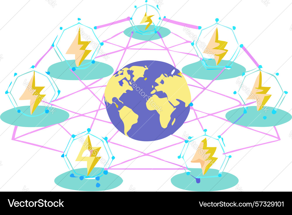 Digital globe global network data connectivity vector image