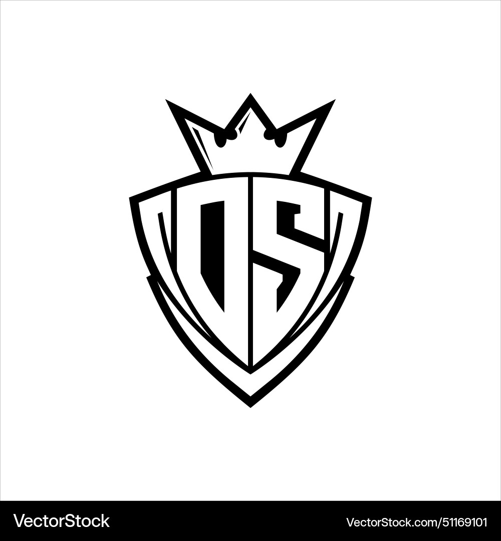 Ds letter logo with sharp triangle shield shape Ds letter logo with sharp triangle shield shape Vector Image