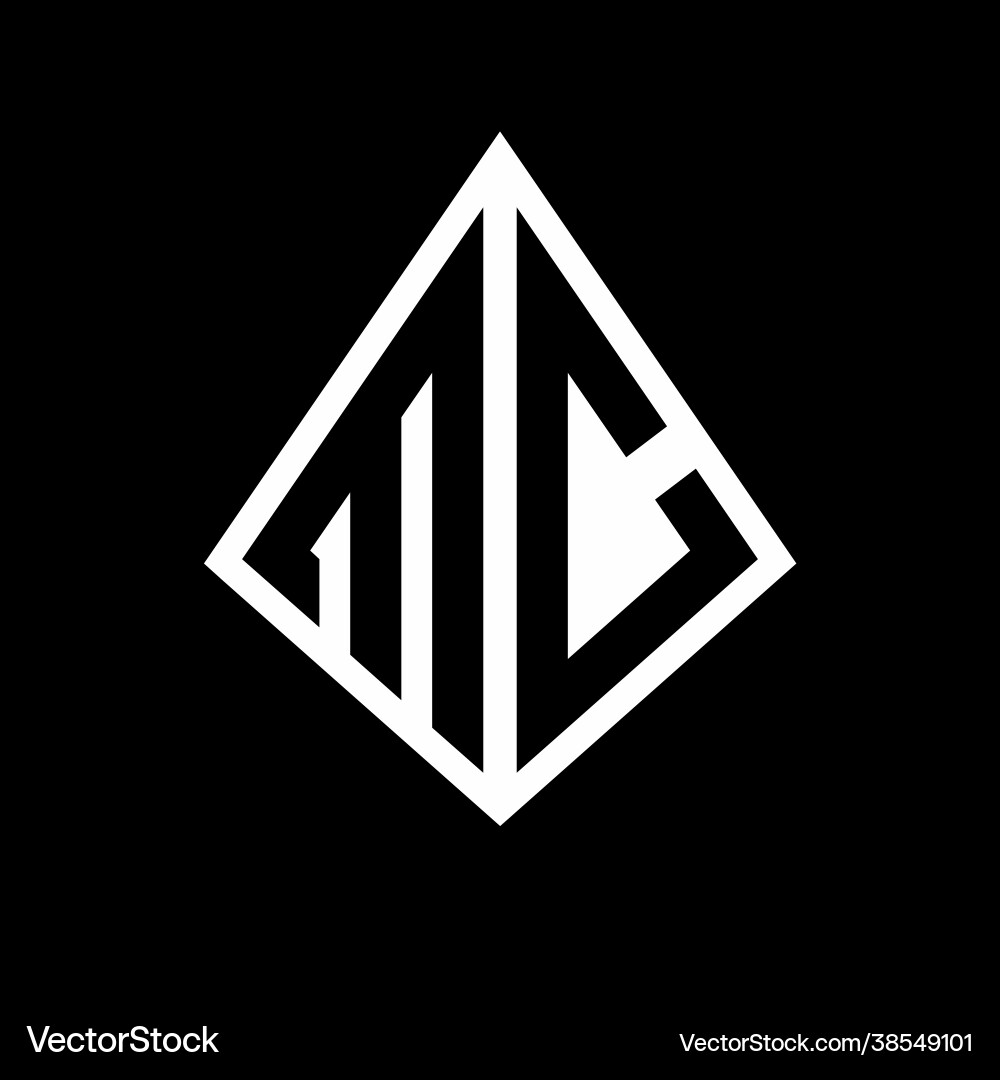 Mc logo letters monogram with prisma shape design Mc logo letters monogram with prisma shape design Vector Image