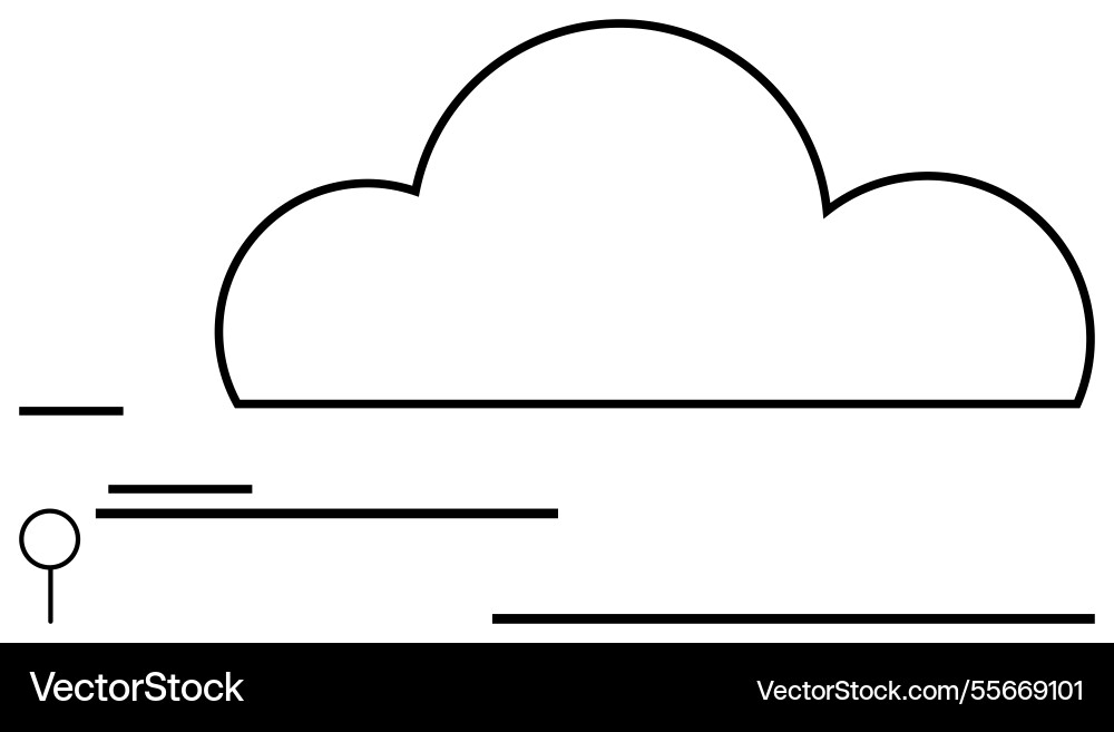 Minimalistic cloud design with linear elements Minimalistic cloud design with linear elements Vector Image