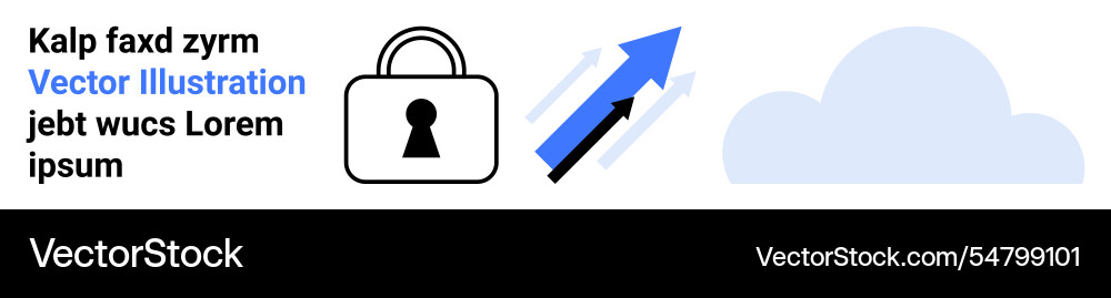 Network security concept with lock upward arrow vector image