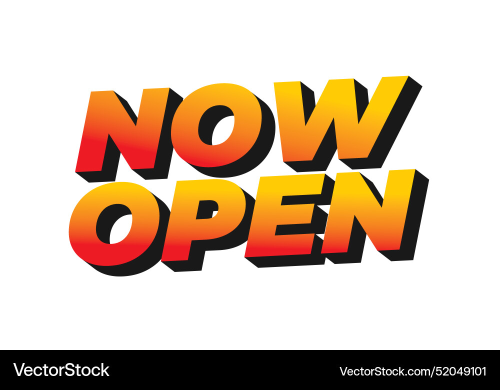Now open text effect in 3d style with good colors Now open text effect in 3d style with good colors Vector Image