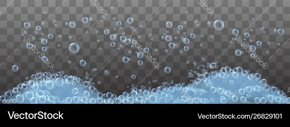 Soap foam and bubbles on transparent background Soap foam and bubbles on transparent background vector image