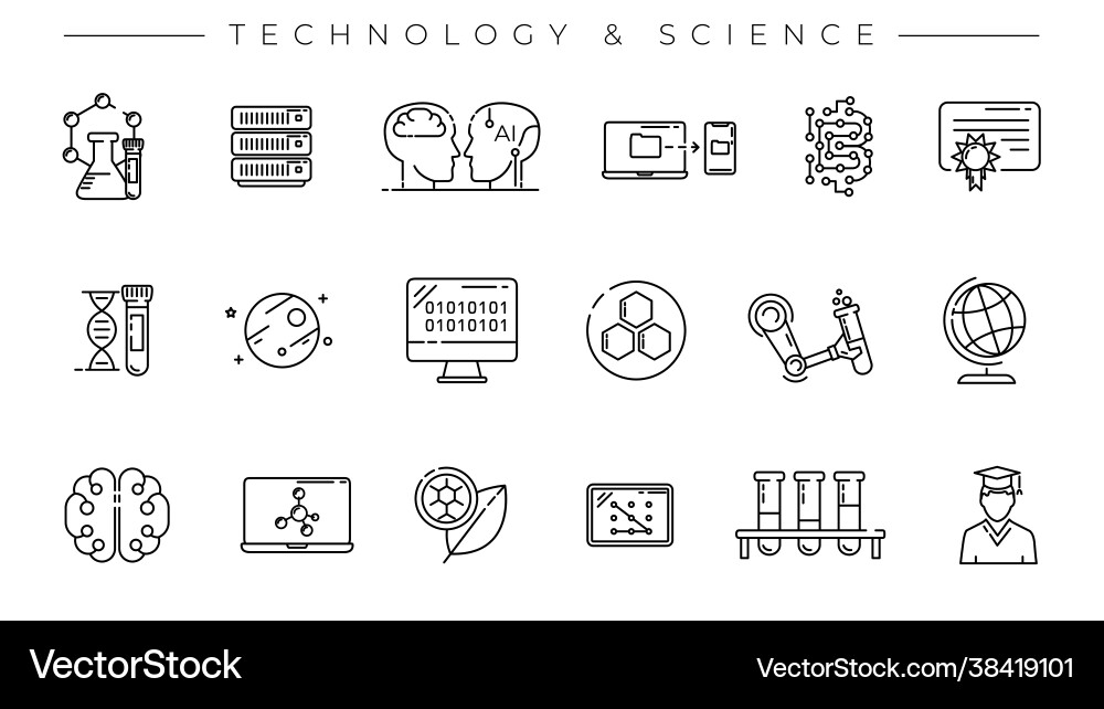 Technology and science concept line style Technology and science concept line style vector image