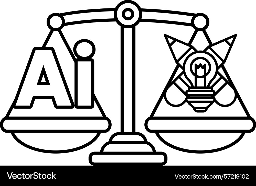 A scale with the letters ai on one side A scale with the letters ai on one side Vector Image