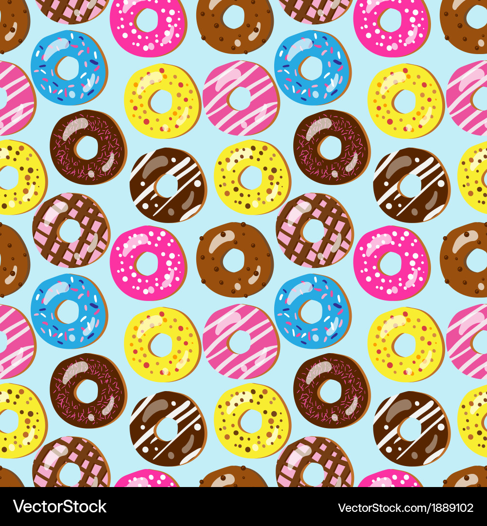 Assorted Doughnuts Pattern vector image