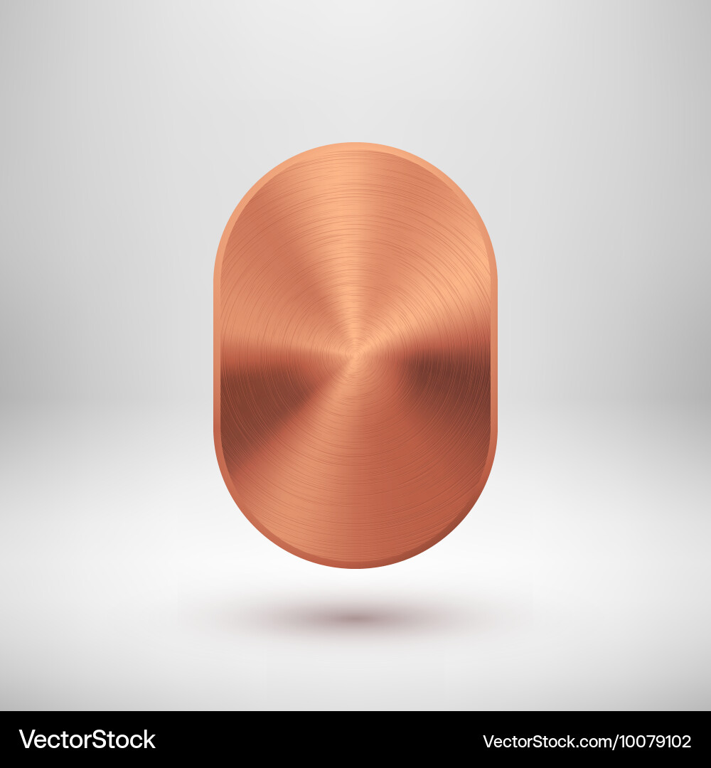 Bronze abstract button template vector image