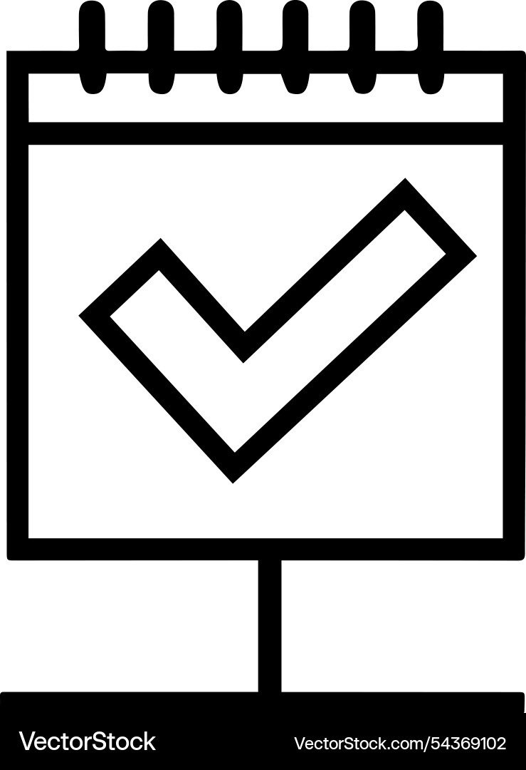 Calendar with checkmark icon Vector Image