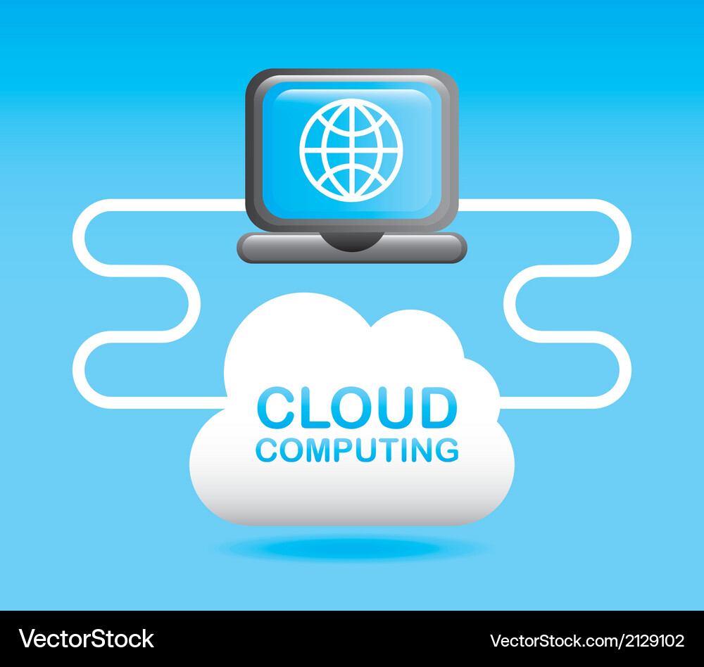 Cloud computing over blue background Vector Image