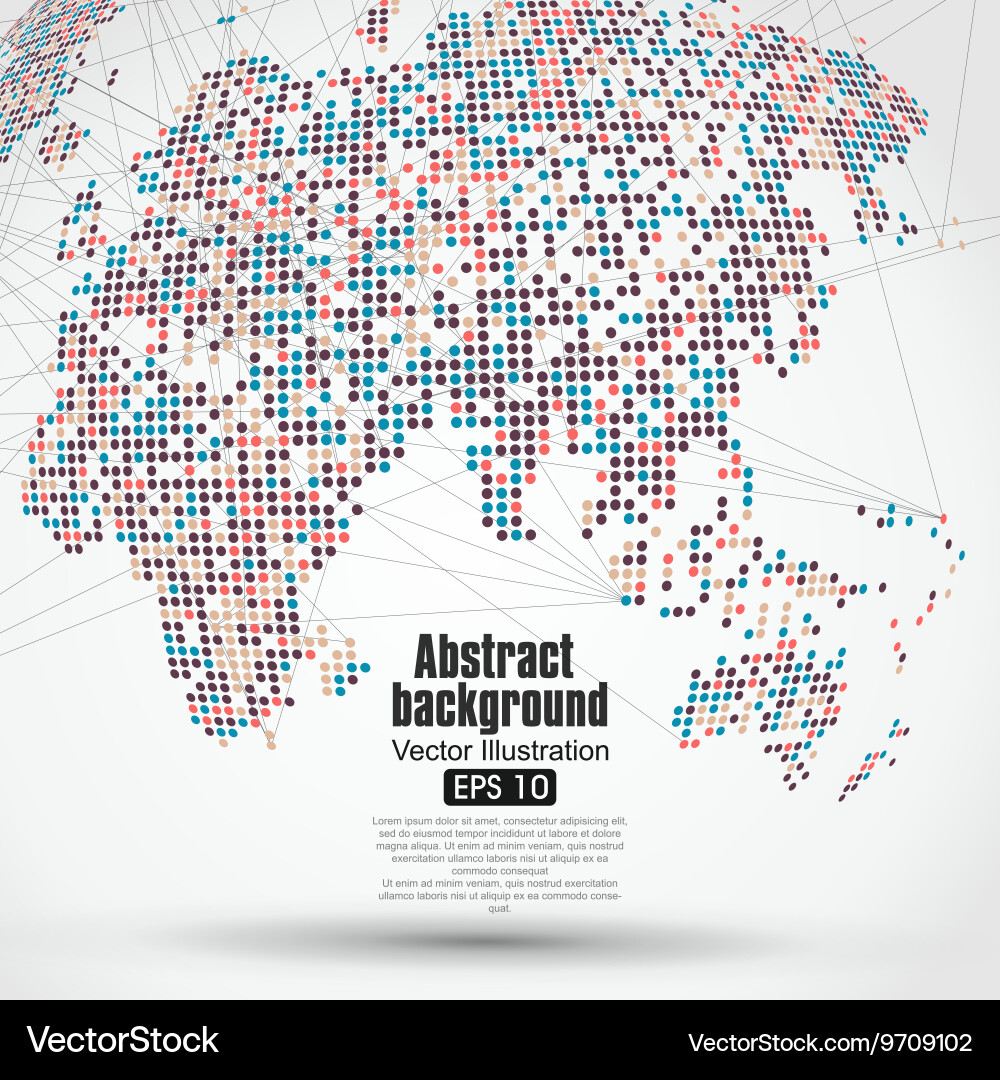 Dots colorful three-dimensional map vector image