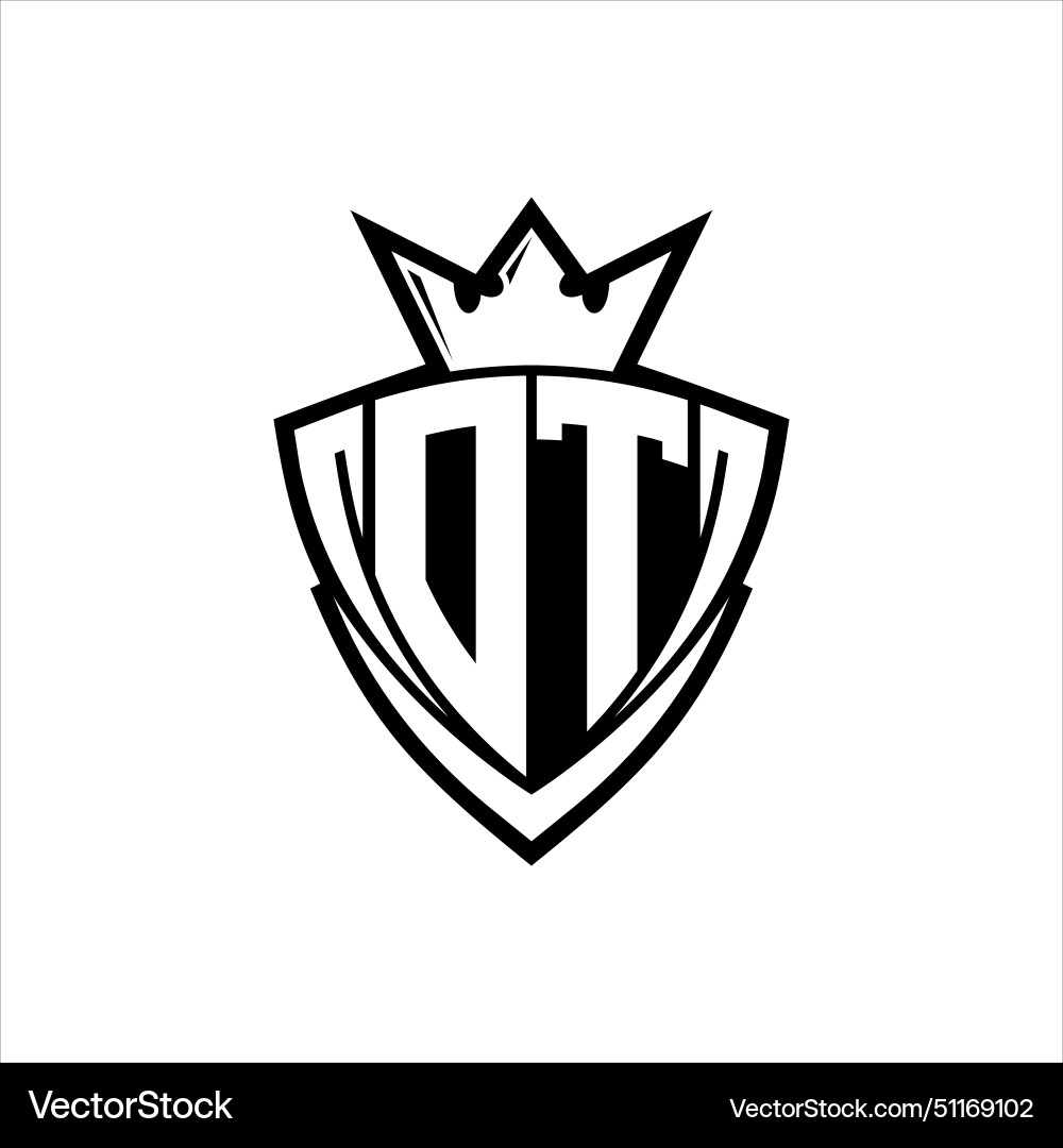 Dt letter logo with sharp triangle shield shape Dt letter logo with sharp triangle shield shape Vector Image