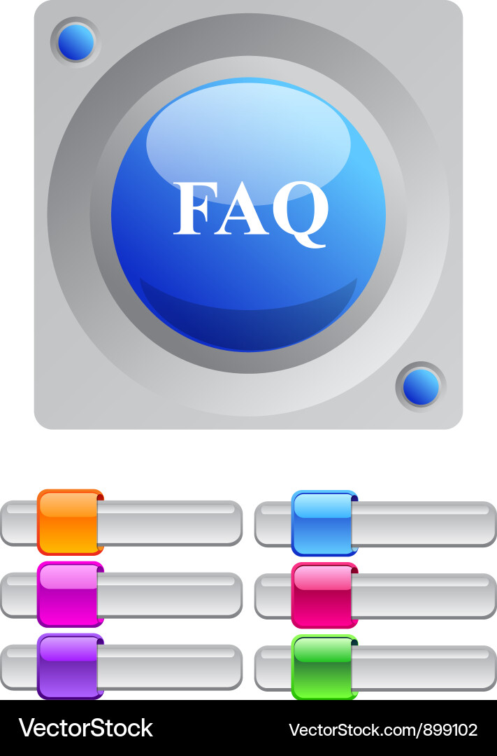 Faq color round button vector image