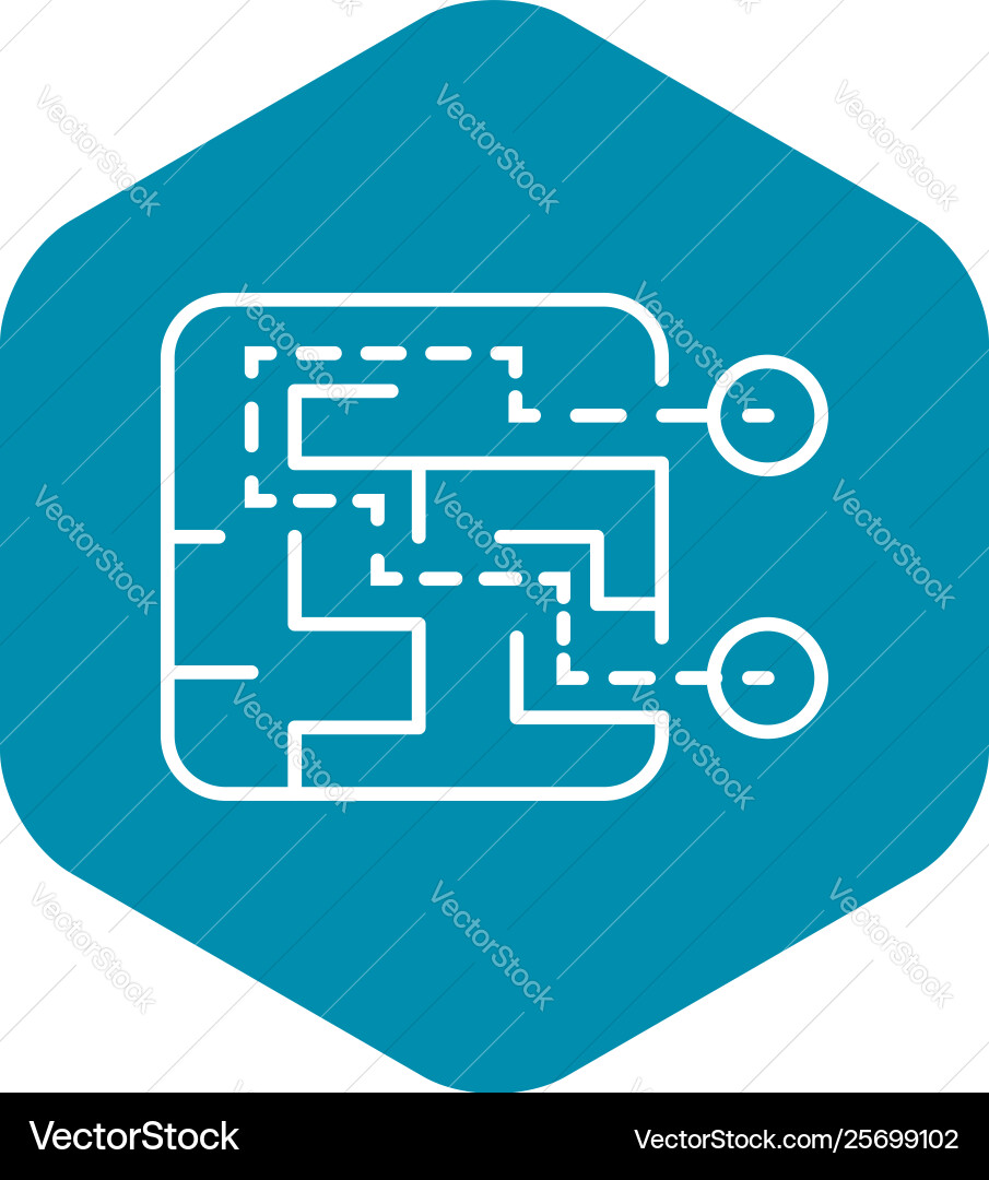 Find route solution icon outline style Find route solution icon outline style Vector Image