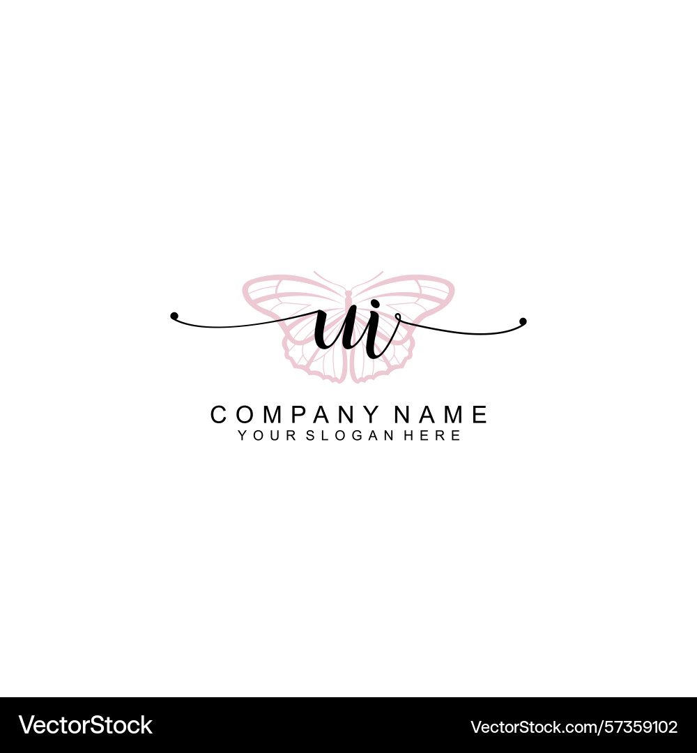 Minimalist handwritten ui initial logos with soft Minimalist handwritten ui initial logos with soft Vector Image